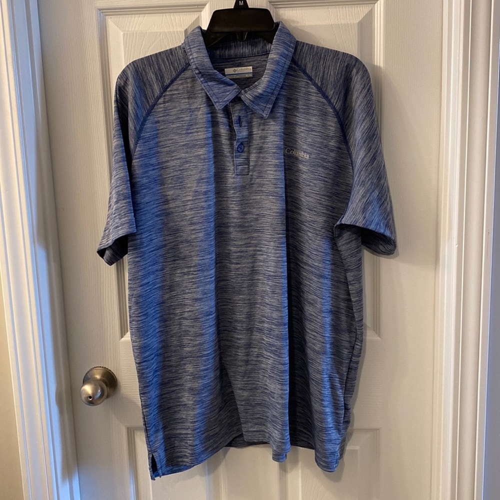 Mens XL Columbia Polo in blue-gray